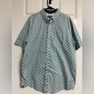T21- RANK.45 Geometric Blue Boho Geometric Snap Performance WESTERN Shirt